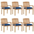 thumbnail image 1 of vidaXL 2x Solid Teak Wood Garden Chairs with Cushions Outdoor Multi Colors, 1 of 3