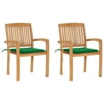 thumbnail image 1 of vidaXL 2x Solid Teak Wood Garden Chairs with Cushions Seating Multi Colors, 1 of 28