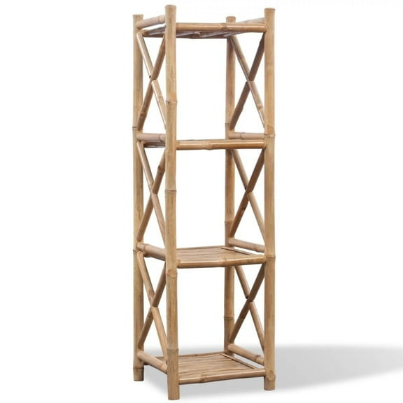 vidaXL 3/4/5-Tier Square Bamboo Shelf Display Shelving Rack Stand Organizer