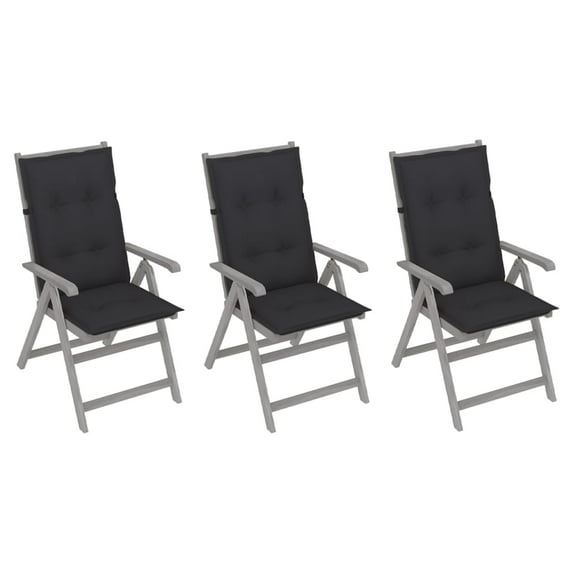 vidaXL 3/6x Acacia Wood Garden Reclining Chairs with Cushions Multi Colors