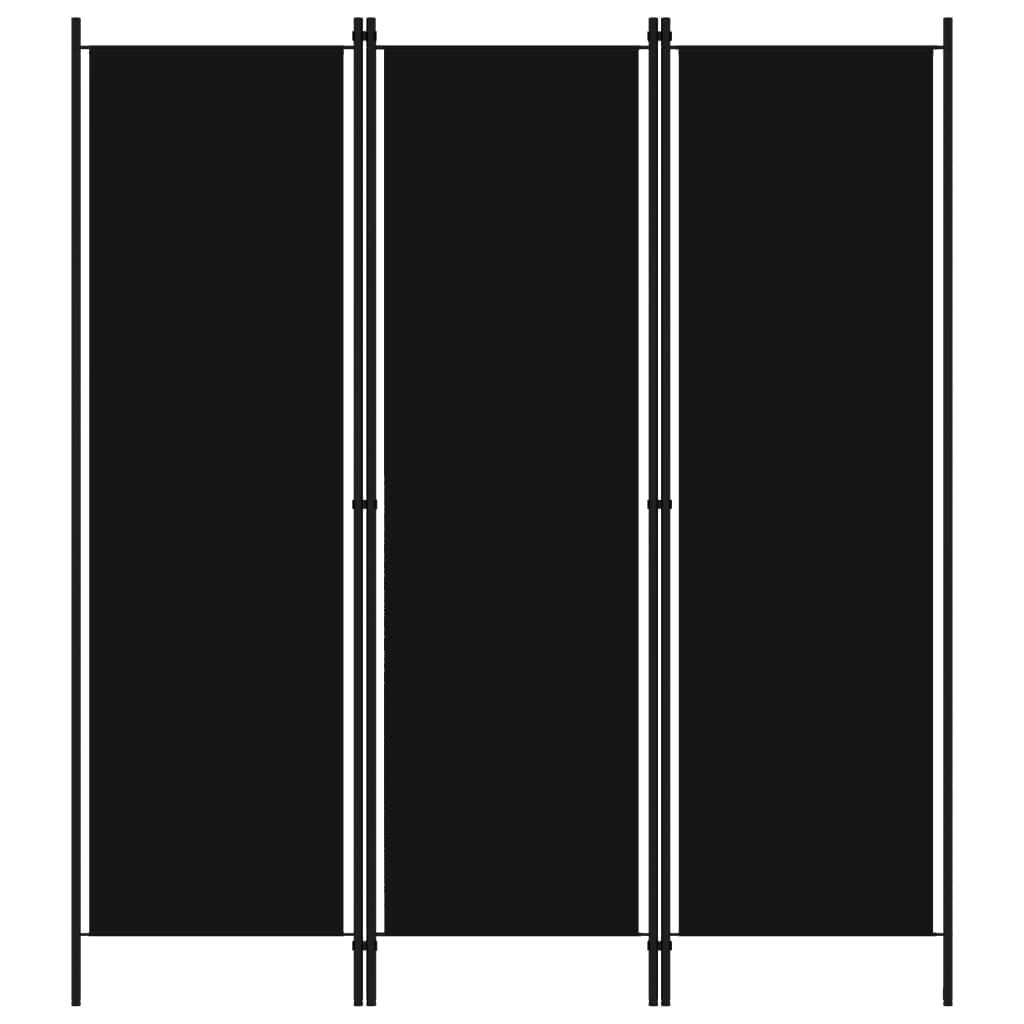 vidaXL 3-Panel Room Divider Black 59.1