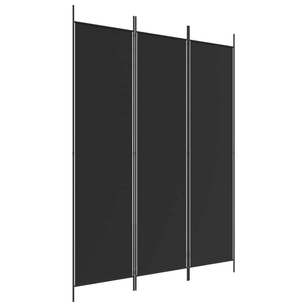 vidaXL 3-Panel Room Divider Black 59.1"x78.7" Fabric