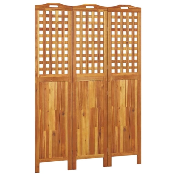 vidaXL 3-Panel Room Divider 47.8"x0.8"x70.9" Solid Wood Acacia
