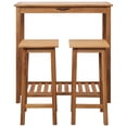 thumbnail image 1 of vidaXL 3 Piece Bar Set Solid Oak Wood, 1 of 7