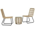 thumbnail image 1 of vidaXL 3 Piece Bistro Set Poly Rattan Oak, 48583, 1 of 7