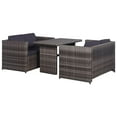 thumbnail image 1 of vidaXL 3 Piece Bistro Set Poly with Cushions Rattan Gray, 1 of 22