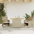 thumbnail image 1 of vidaXL 3 Piece Bistro Set with Cushions Beige Poly Rattan, 1 of 6