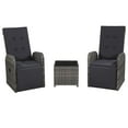 thumbnail image 1 of vidaXL 3 Piece Bistro Set with Cushions Poly Rattan Gray, 1 of 7