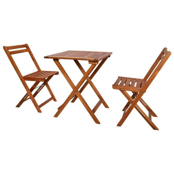 vidaXL 3 Piece Folding Bistro Set Solid Acacia Wood, 44015