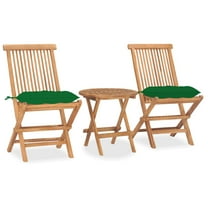 vidaXL 3 Piece Folding Patio Dining Set with Cushion Solid Teak Wood