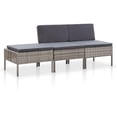 thumbnail image 1 of vidaXL 3 Piece Garden Lounge Set with Cushions Poly Rattan Gray, 48958, 1 of 1