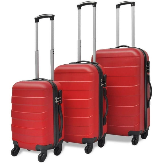 vidaXL 3 Piece Hardcase Trolley Set Blue