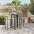 thumbnail image 1 of vidaXL Garden Bar Set Grey PE rattan Compact Footrest Garden Bar Set, 1 of 5