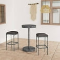 thumbnail image 1 of vidaXL 3 Piece Patio Bar Set with Cushions Poly Rattan Gray, 1 of 11