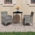 thumbnail image 1 of vidaXL Bistro Set Grey Poly Rattan and Tempered Glass Small Foldable, 1 of 6