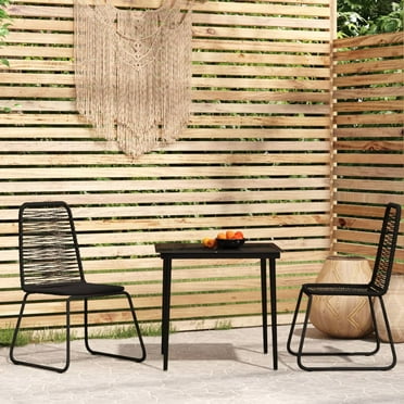 vidaXL 3 Piece Patio Dining Set Black, 3099095