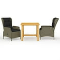 thumbnail image 1 of vidaXL 3 Piece Patio Dining Set Brown, 1 of 3