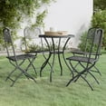 thumbnail image 1 of vidaXL 3 Piece Patio Dining Set Expanded Metal Mesh Anthracite, 1 of 10