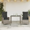 thumbnail image 1 of vidaXL 3 Piece Patio Dining Set with Cushions Gray Poly Rattan, 1 of 9