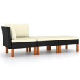 thumbnail image 1 of vidaXL 3 Piece Patio Lounge Set Poly Rattan and Solid Eucalyptus Wood, 315769, 1 of 4