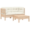thumbnail image 1 of vidaXL Garden Lounge Set Set of 3 Cream, Natural Wood, 1 of 2