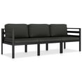 thumbnail image 1 of vidaXL 3 Piece Patio Lounge Set with Cushions Aluminum Anthracite, 1 of 4