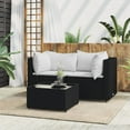 thumbnail image 1 of vidaXL 3 Piece Patio Lounge Set with Cushions Black Poly Rattan, 1 of 10