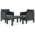 thumbnail image 1 of vidaXL 3 Piece Patio Lounge Set with Cushions PP Rattan Anthracite, 1 of 7