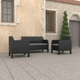 thumbnail image 1 of vidaXL 3 Piece Patio Lounge Set with Cushions PP Rattan Anthracite, 1 of 8