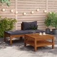 thumbnail image 1 of vidaXL 3 Piece Patio Lounge Set with Dark Gray Cushions Acacia Wood, 1 of 12