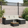 thumbnail image 1 of vidaXL 3 Piece Patio Sofa Set with Cushions Black Poly Rattan, 1 of 10