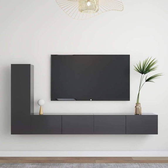 vidaXL 3 Piece TV Cabinet Set White and Sonoma Oak Chipboard