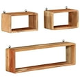 thumbnail image 1 of vidaXL 3 Piece Wall Cube Shelf Set Solid Acacia Wood, 1 of 10