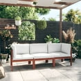 thumbnail image 1 of vidaXL 3-Seater Patio Sofa with Cushion Solid Acacia Wood, 1 of 8