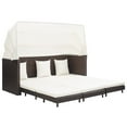 thumbnail image 1 of vidaXL 3 Seater Sofa Convertible Sleeper Sofa Bed with Cushions PE Rattan, 1 of 26