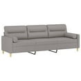 thumbnail image 1 of vidaXL 3-Seater Sofa with Pillows&Cushions Light Gray 82.7" Fabric, 1 of 43