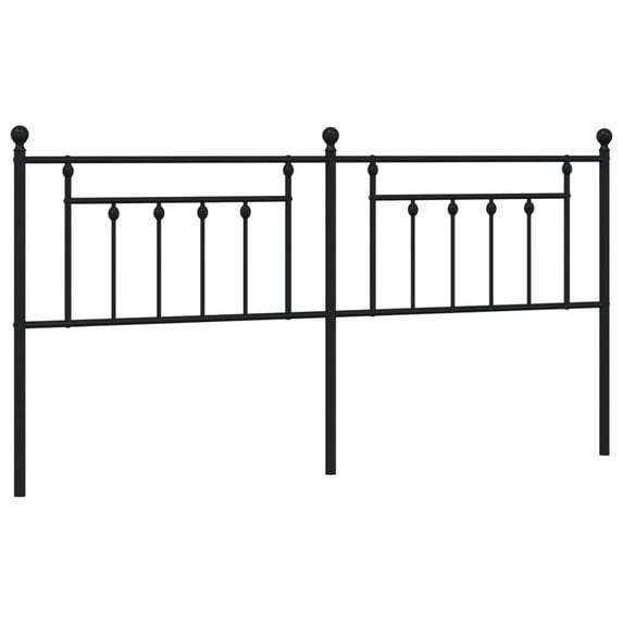 vidaXL 38.2 Inch Black Metal Headboard, King Farmhouse Headboard Only, Heavy-Duty Frame