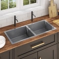 thumbnail image 1 of vidaXL 39.4-inch Kitchen Sink with Strainer, Top-Mount Sink Double Bowl, Silver Stainless Steel, 1 of 10