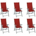 thumbnail image 1 of vidaXL Patio Chair Set of 6 Gray Solid acacia wood, 100% polyester, 1 of 10