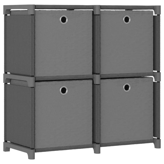 vidaXL 4-Cube Display Shelf with Boxes Gray 27.2"x11.8"x28.5" Fabric