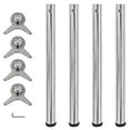 thumbnail image 1 of vidaXL 4 Height Adjustable Table Legs Chrome 28", 1 of 4