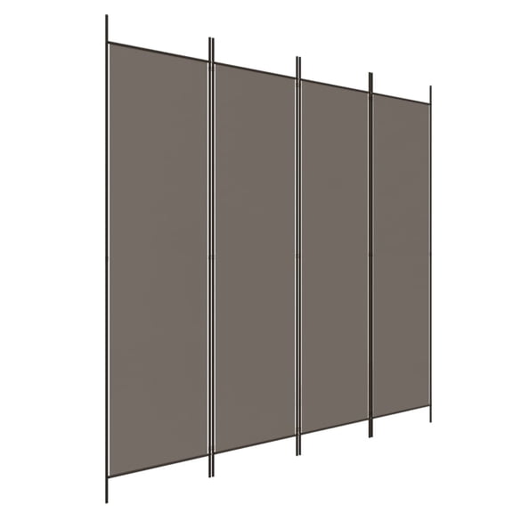 vidaXL 4-Panel Anthracite Fabric Freestanding Room Divider 78.7"x86.6" for Home Office