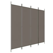vidaXL 4-Panel Anthracite Fabric Freestanding Room Divider 78.7"x86.6" for Home Office