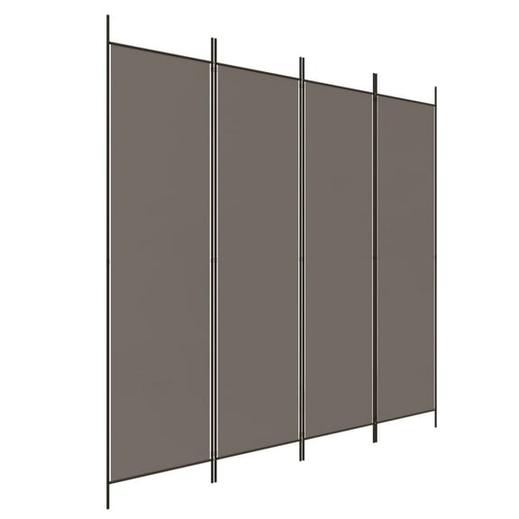vidaXL 4-Panel Anthracite Fabric Freestanding Room Divider 78.7"x86.6" for Home Office