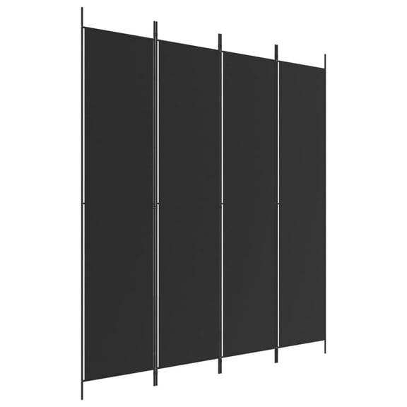 vidaXL 4-Panel Room Divider Black78.7"x86.6"Fabric Privacy Screen Paravent