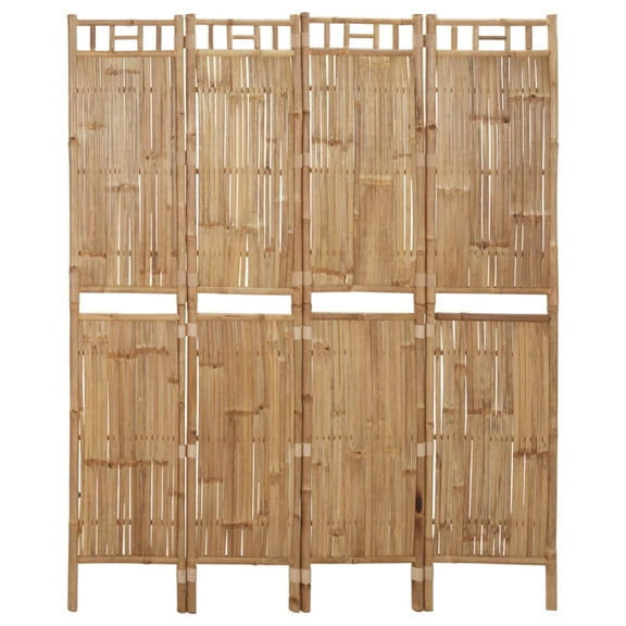 vidaXL 4-Panel Room Divider Bamboo 63"x70.9"