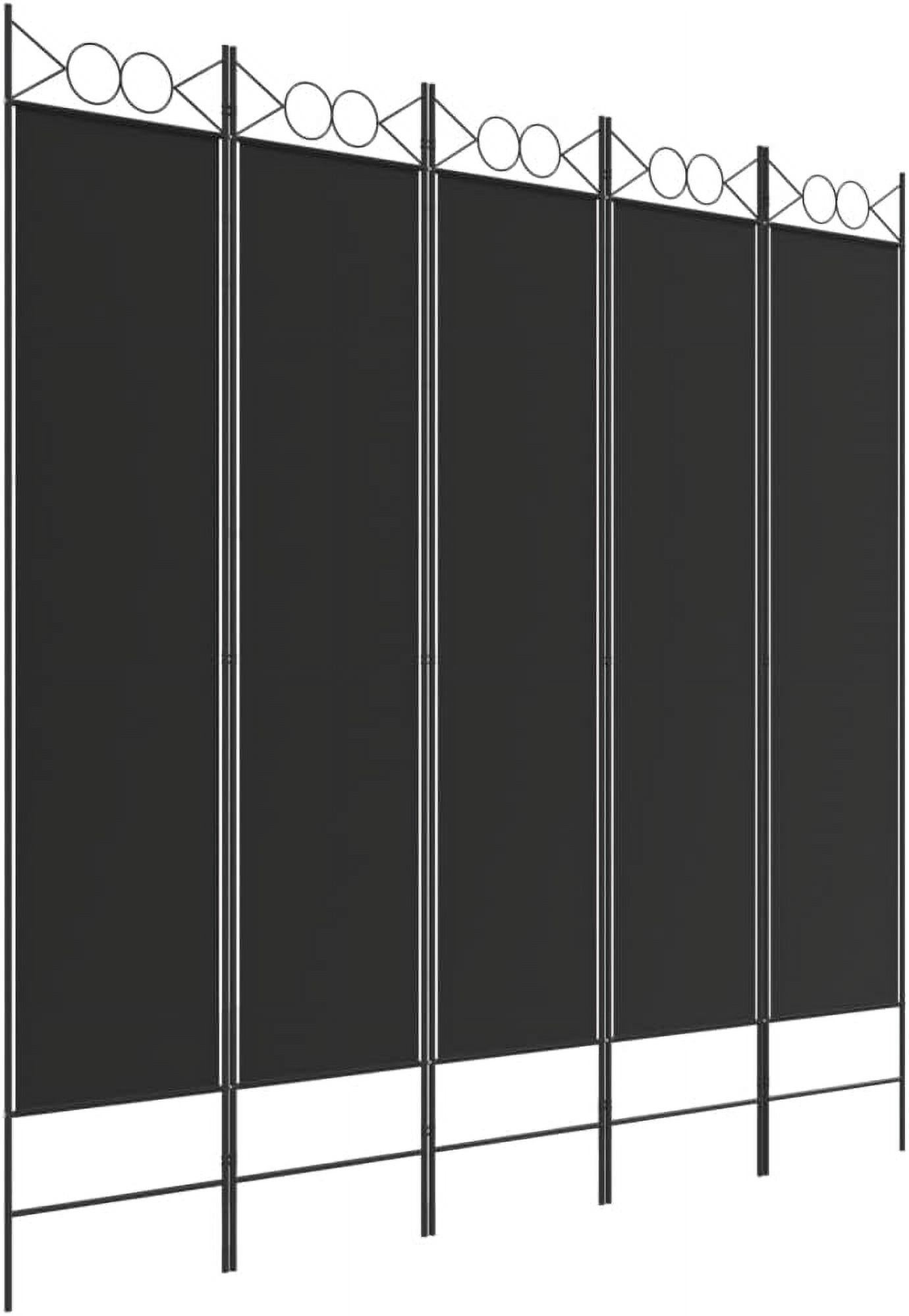 vidaXL 4-Panel Room Divider, Durable Fabric and Iron Construction ...