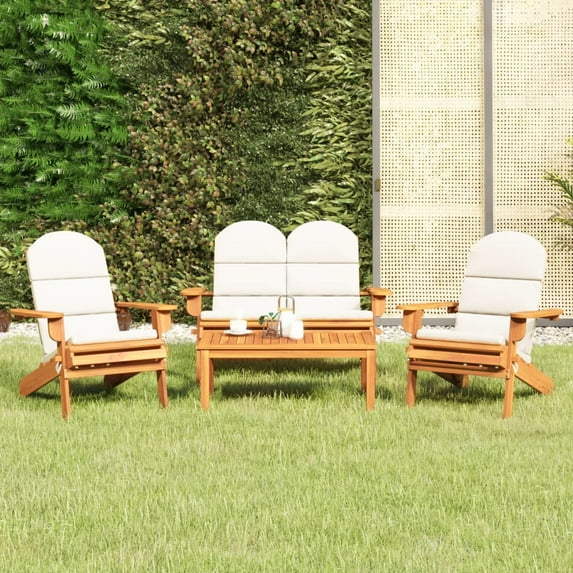 vidaXL 4 Piece Adirondack Patio Lounge Set Solid Wood Acacia