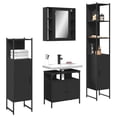 thumbnail image 1 of vidaXL 4 Piece Bathroom Cabinet Set Black Engineered Wood, 1 of 11
