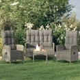 thumbnail image 1 of vidaXL 4 Piece Patio Dining Set with Cushions Gray Poly Rattan, 1 of 11